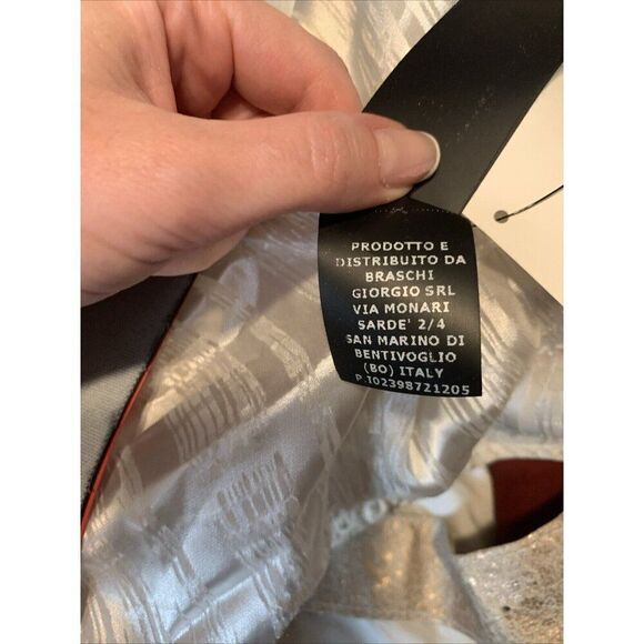 Giorgio Brato Authentic New Gold Metallic Motorcycle Biker Jacket 40 Small Italy - Picture 10 of 11